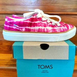 Toms Fushcia Pink Rose Batik Canvas Tie Dye Sneakers